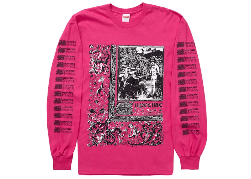 Supreme Saint Sebastian L/S Tee Pink Men's - SS24 - US