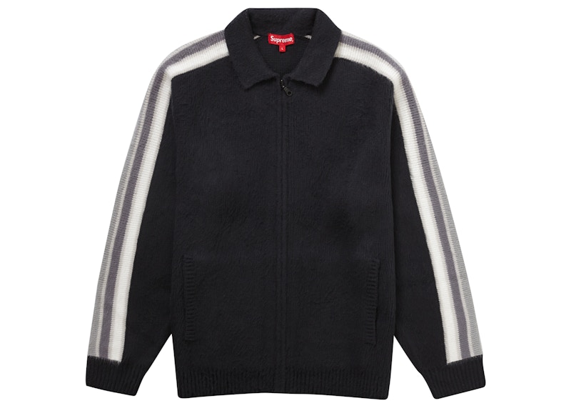Supreme Sleeve Stripe Zip Up Sweater Black メンズ - SS23 - JP