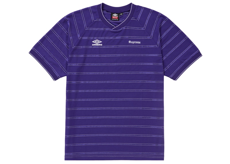 Supreme Umbro Stripe Soccer Jersey Purple Men's - SS25 - US
