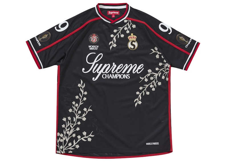 Supreme Floral Soccer Jersey Black メンズ - FW25 - JP