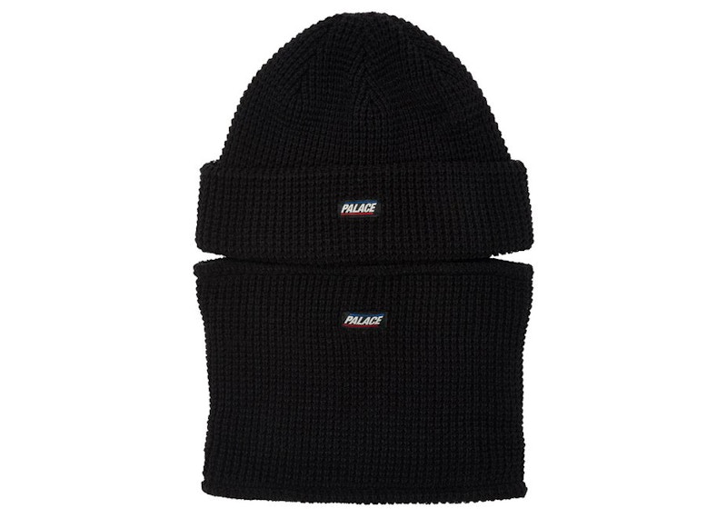 Palace Zip Off Facemask Beanie Black - JP