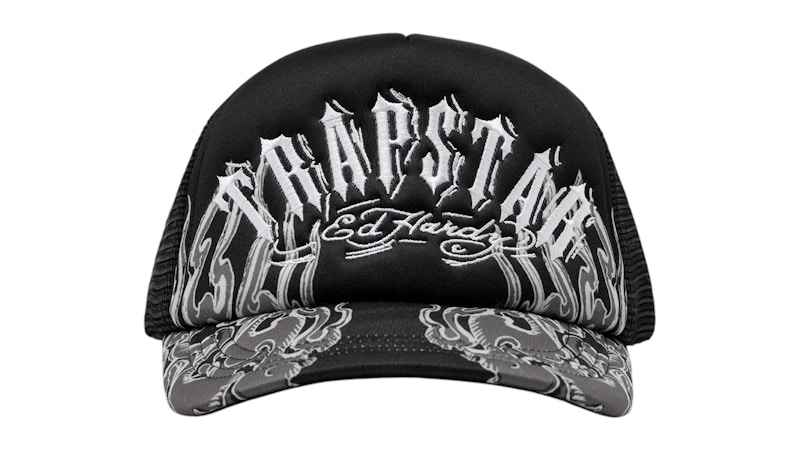 Trapstar x Ed Hardy Flame Trucker Black Men's - FW25 - US
