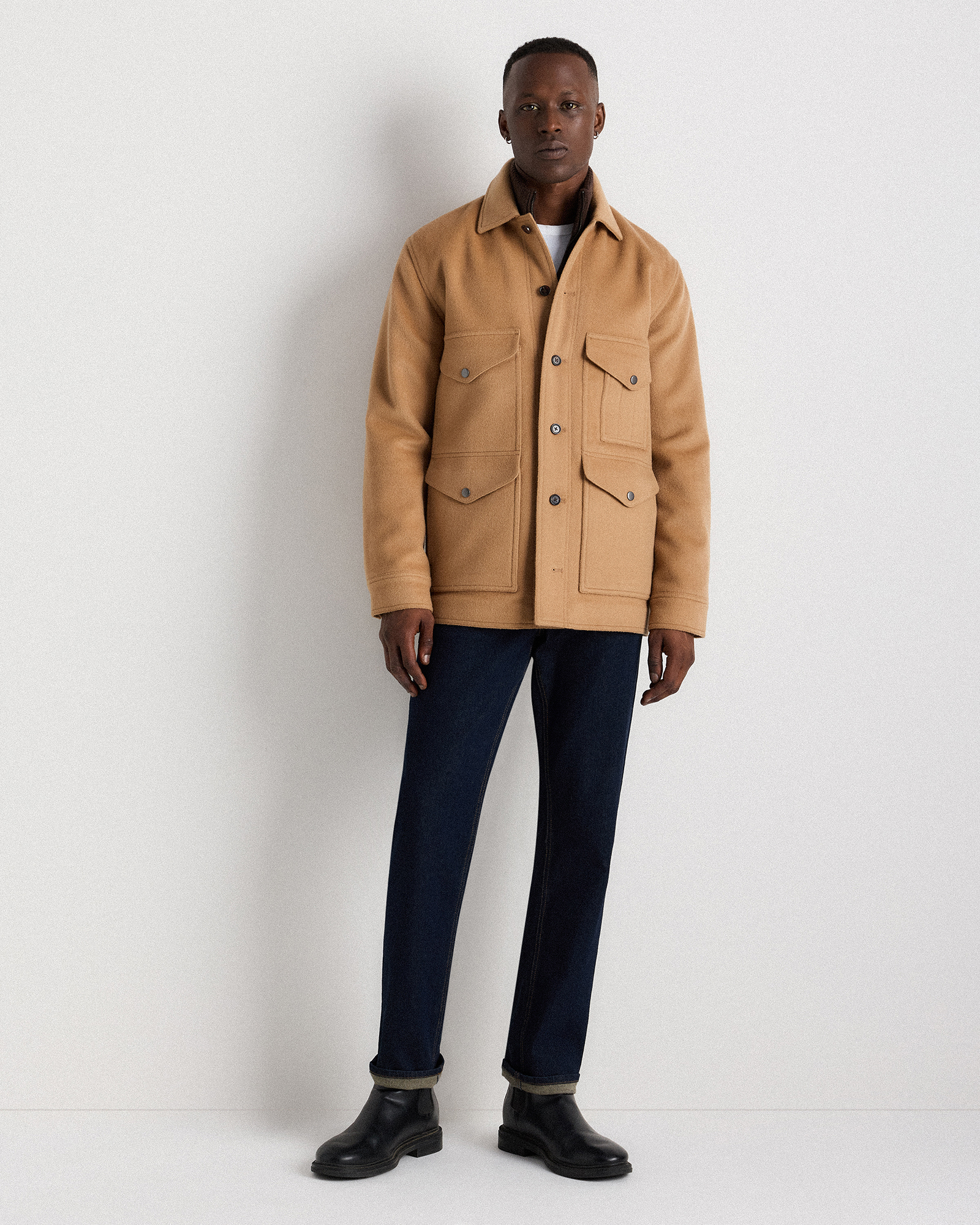 Wool Cashmere Field Jacket in Caramel