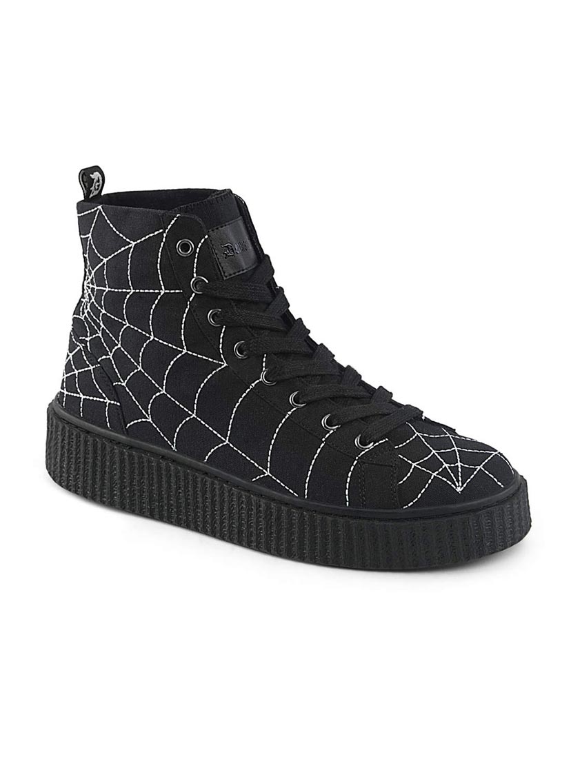 SNEEKER-250 Spider Web High Top Creeper Sneakers