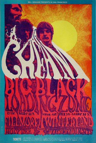Cream Vintage Concert Poster from Winterland, Feb 29, 1968 at