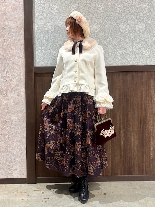 セール】ローズリボン付フリルコート（ピーコート）｜axes femme