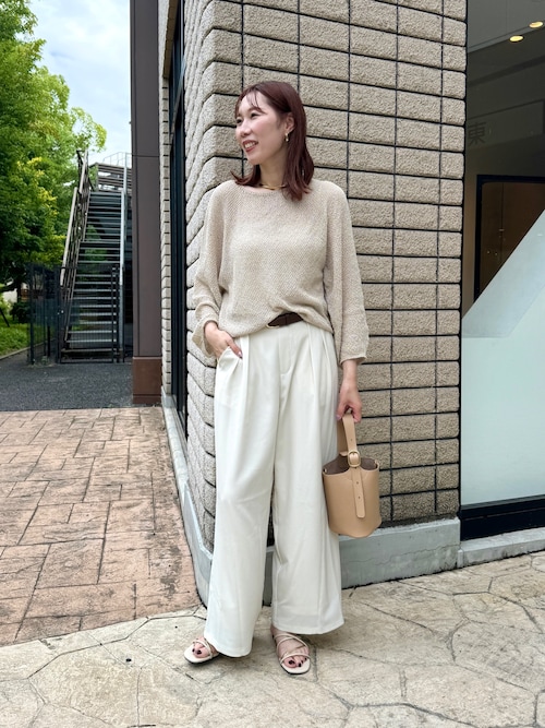 セール】【サイズ展開あり】ループ付きトロミワイドパンツ（その他