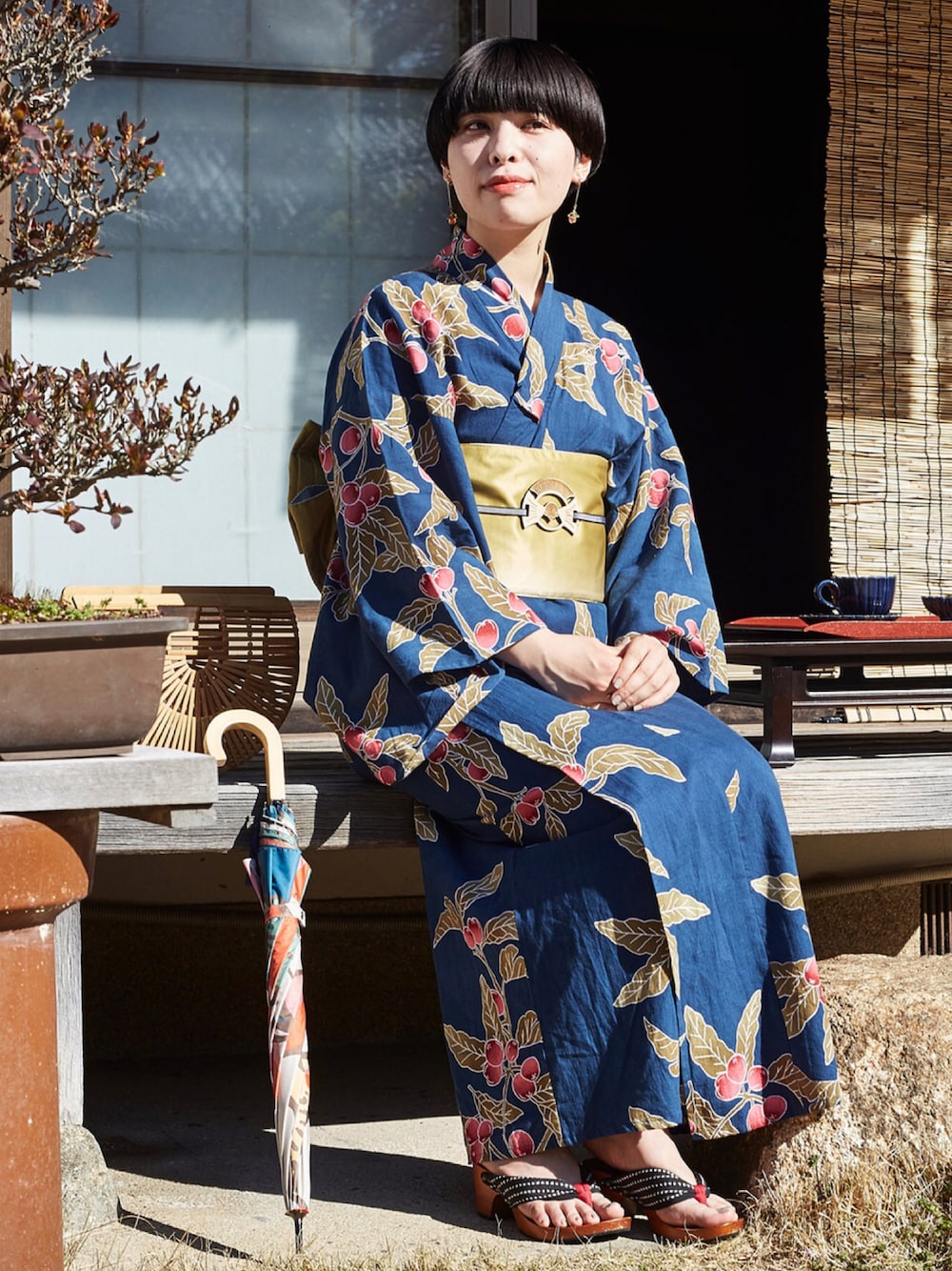 カヤ（カヤ）の「【カヤ】手捺染 対丈浴衣 枇杷（浴衣）」 - WEAR