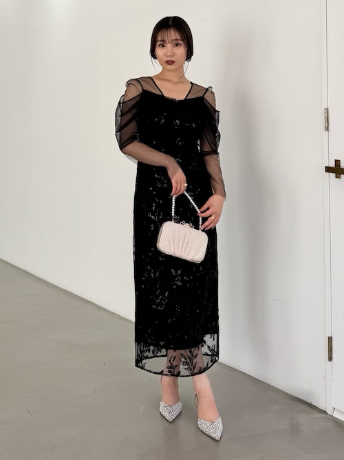 セール】【LEJA】チュールロングスリーブリーフIラインドレス