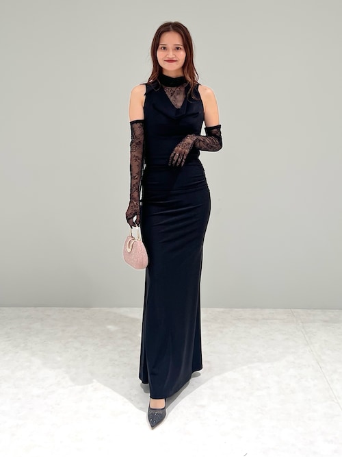 セール】【LEJA LUXE】2WAYシアーレースグローブクラシックブラック