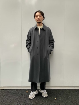 超撥水スーパー140Sステンカラーコートを使ったメンズ人気ファッション