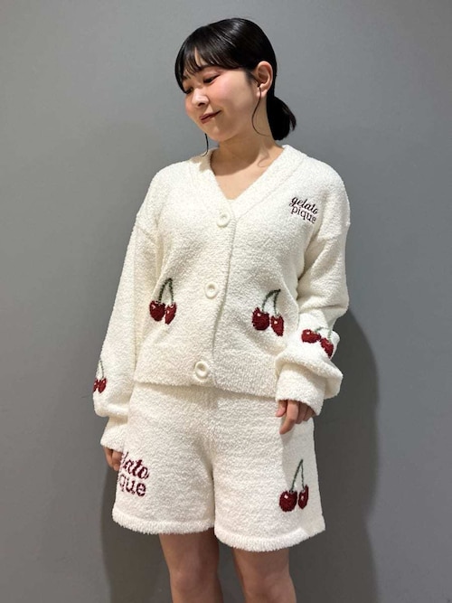 ONLINE限定カラーあり】ベビモコチェリージャガードカーディガン