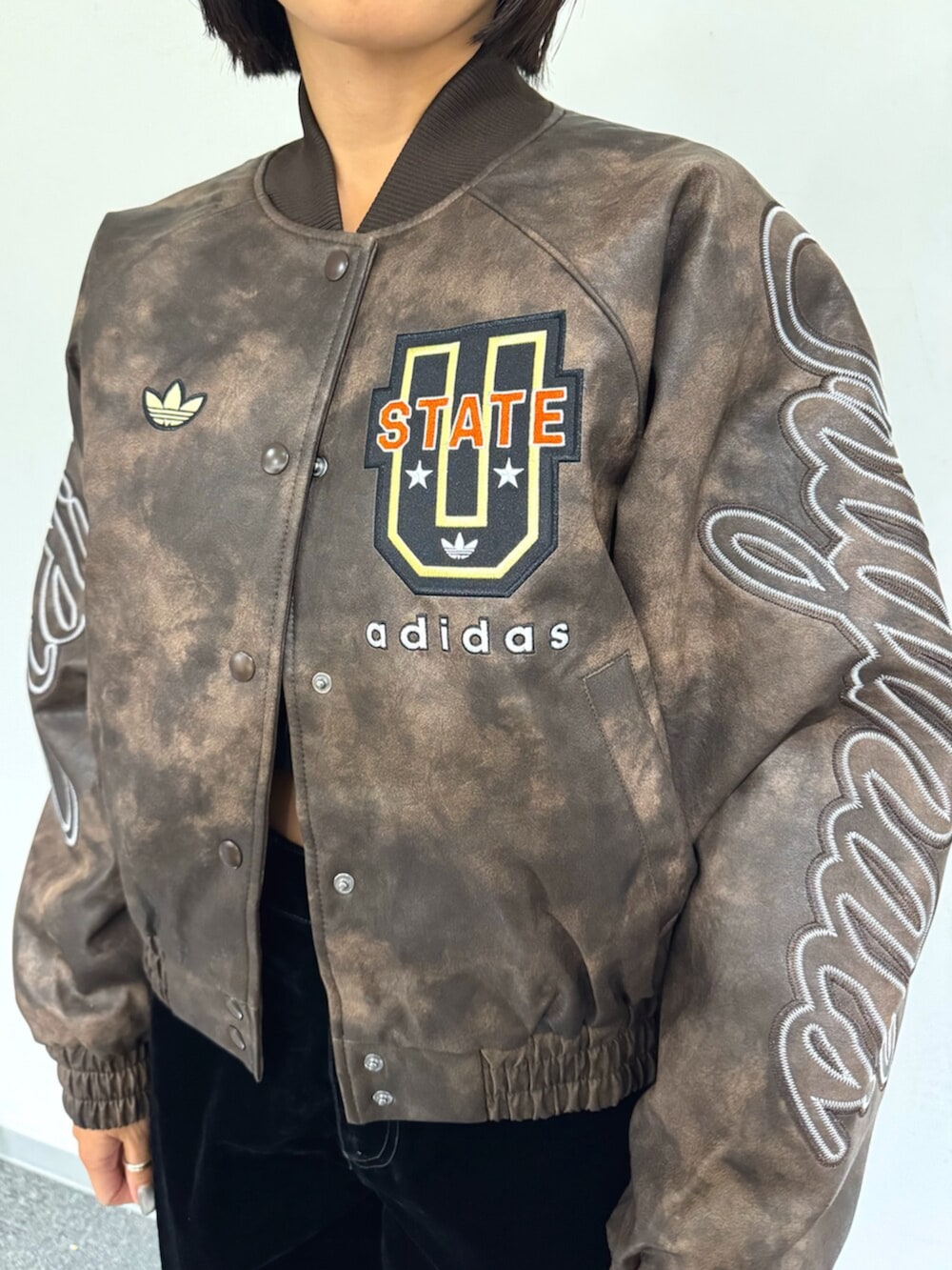 アディダス オリジナルス Athletic Dept ビンテージ合成皮革ジャケット