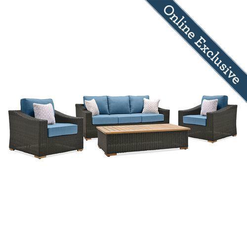 NWB4PC by La-Z-Boy - New Boston 4pc Wicker Patio Conversation Set