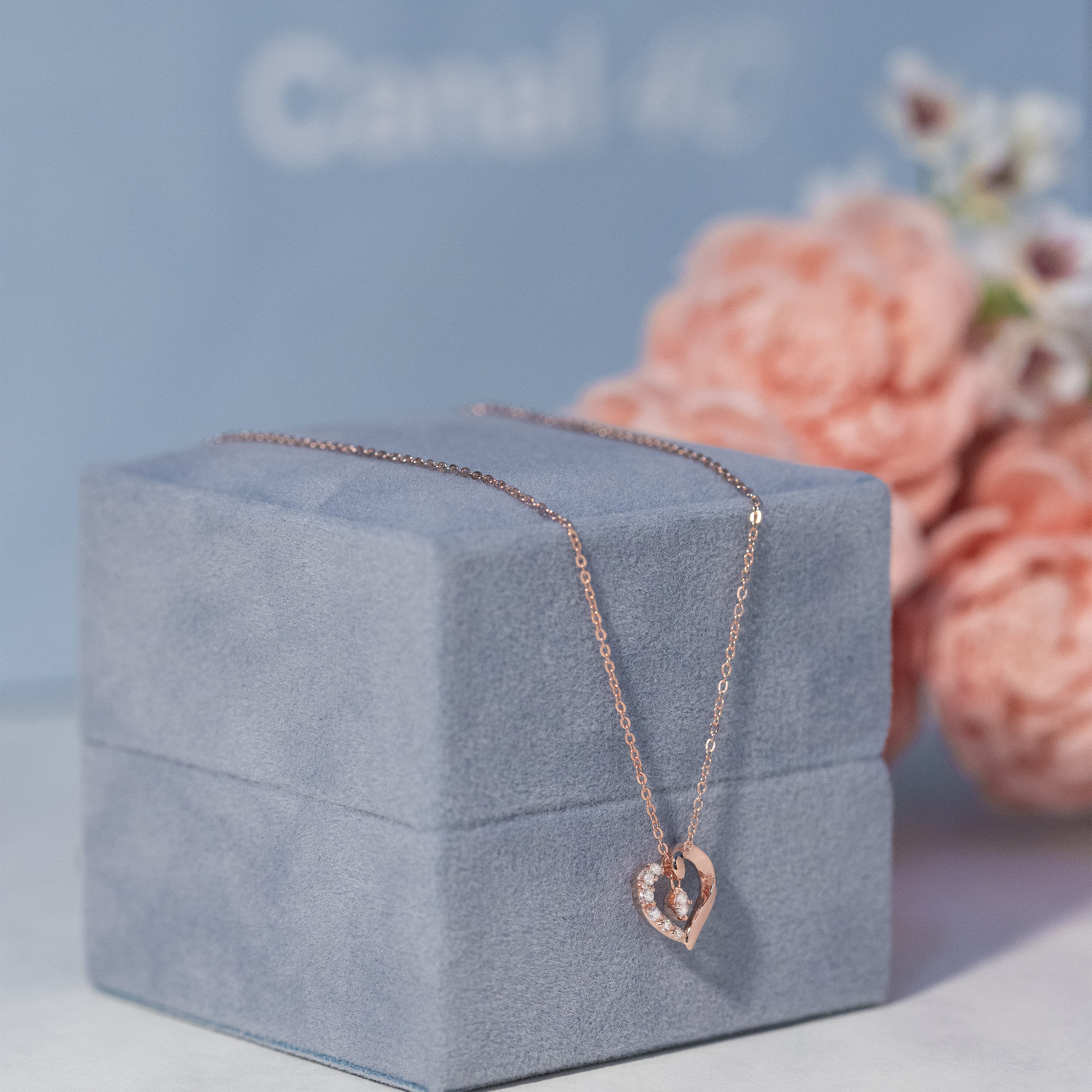 名入れ】ハートモチーフピンクゴールド ネックレス | Canal4℃（カナル