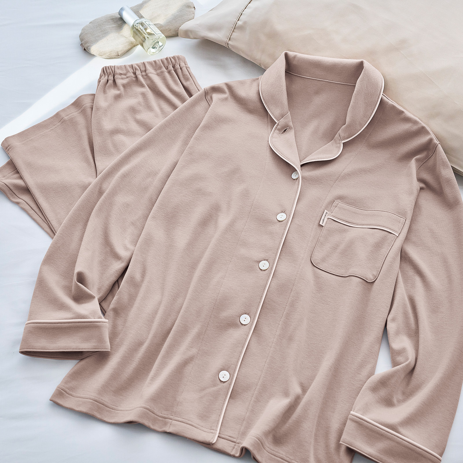 厳選素材の極上の肌ざわり】天綿100%スムース レディースパジャマ