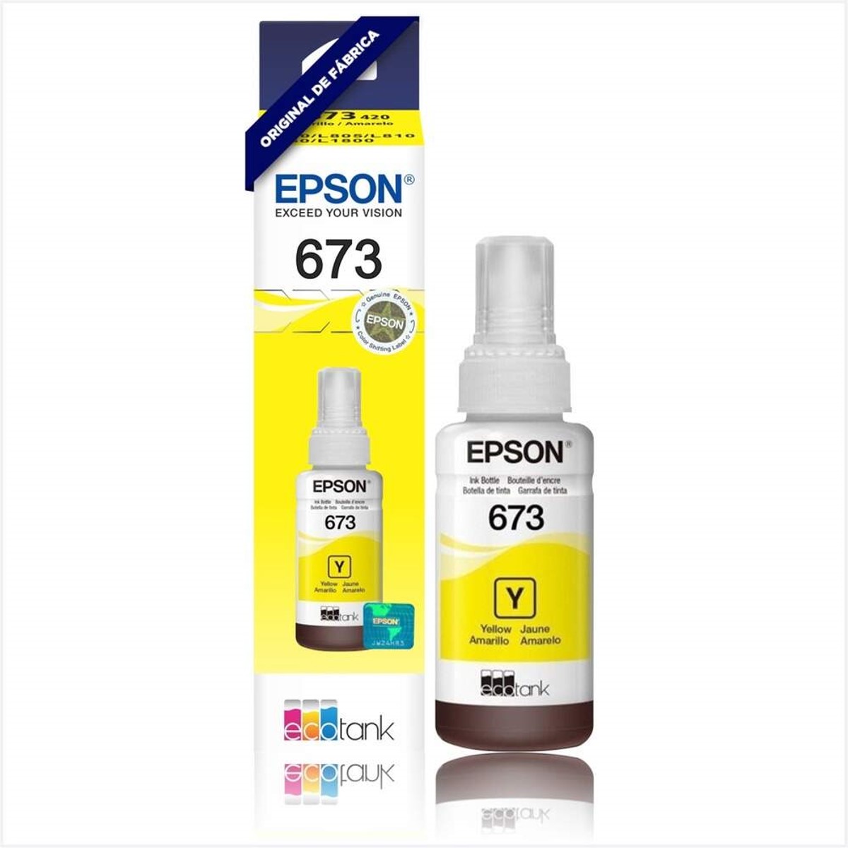 Tinta Original Epson Amarela 70ml T673420 p/ L800 L805 L810 L1800
