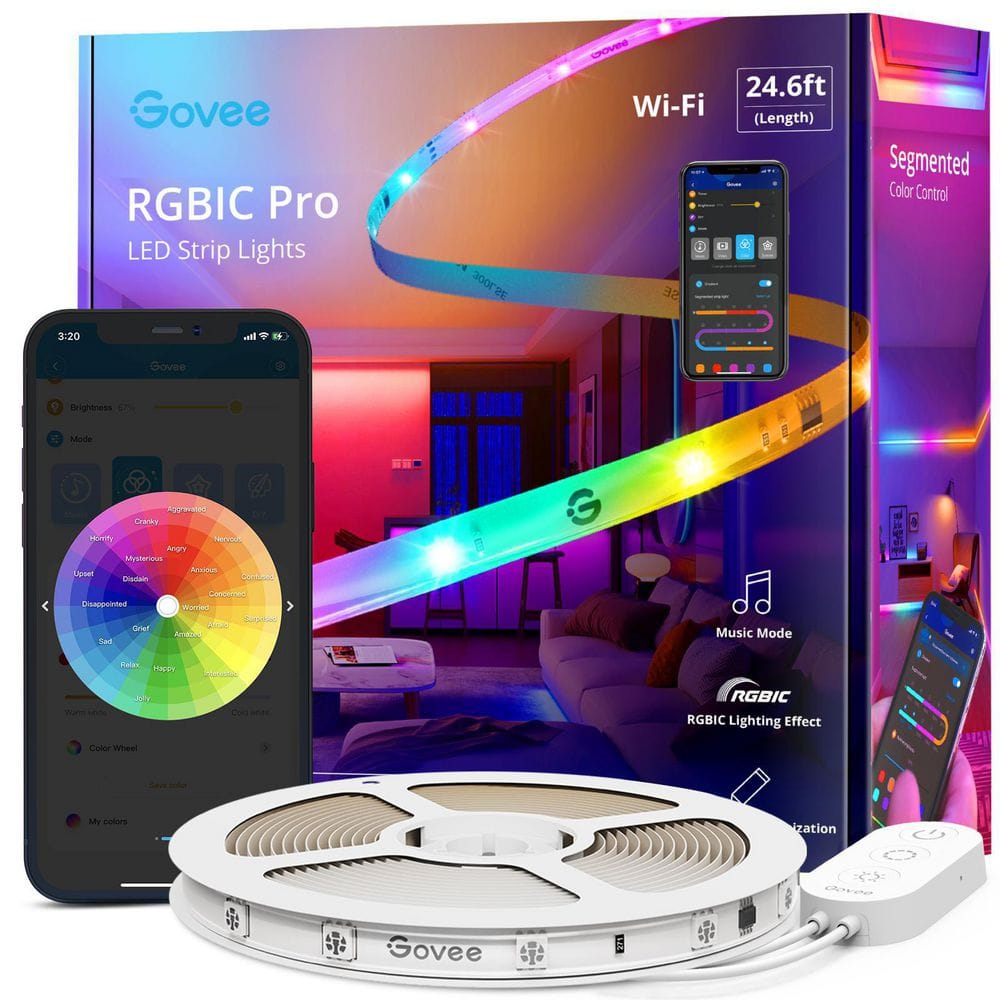 Govee RGBIC Pro 24.6 ft. Smart Color Changing Plug-In Integrated