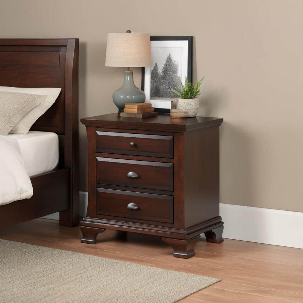 Picket House Furnishings Brinley 3-Drawer Cherry Nightstand