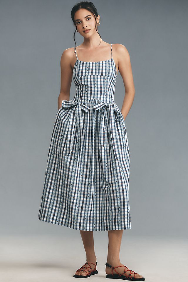 Damson Madder Penelope Apron Midi Dress | Anthropologie