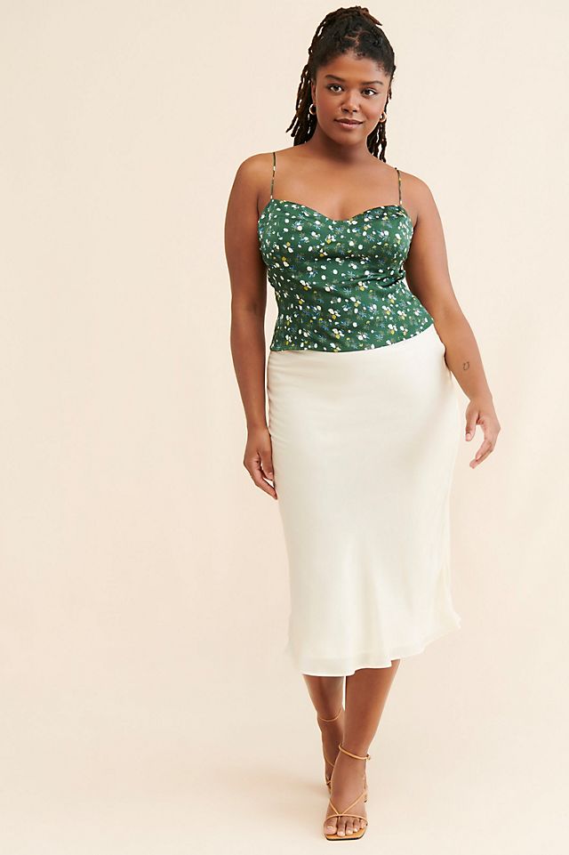 Kourt Genevieve Satin Corset Top | Anthropologie
