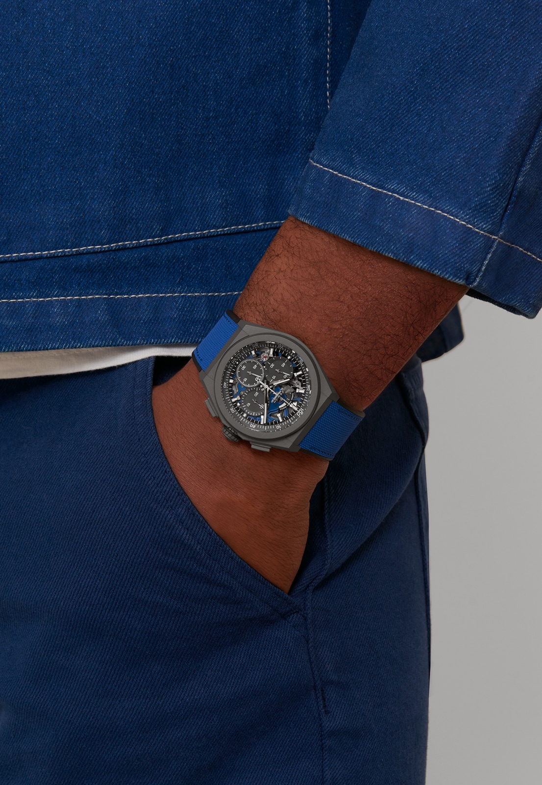 ZENITH DEFY 21 ULTRABLUE - 44.00mm, Microblasted titanium