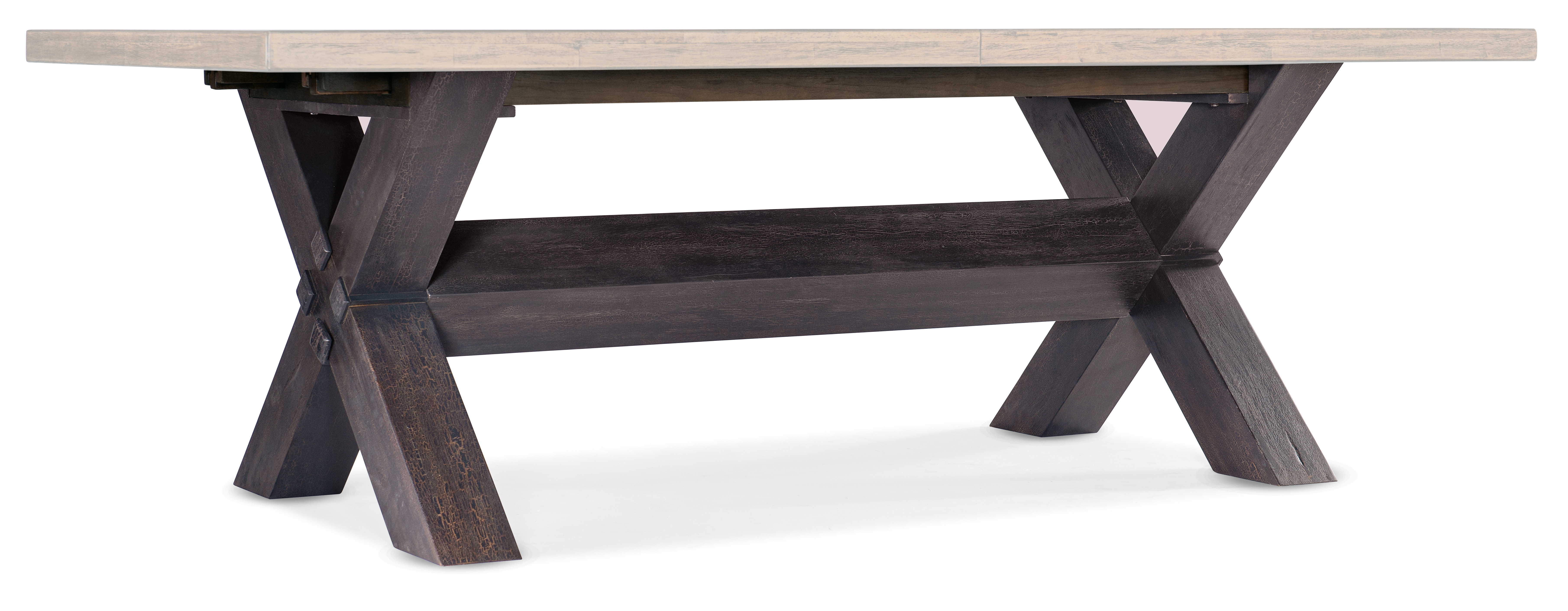 Hooker Furniture Casual Dining Big Sky Trestle Dining Table w/2