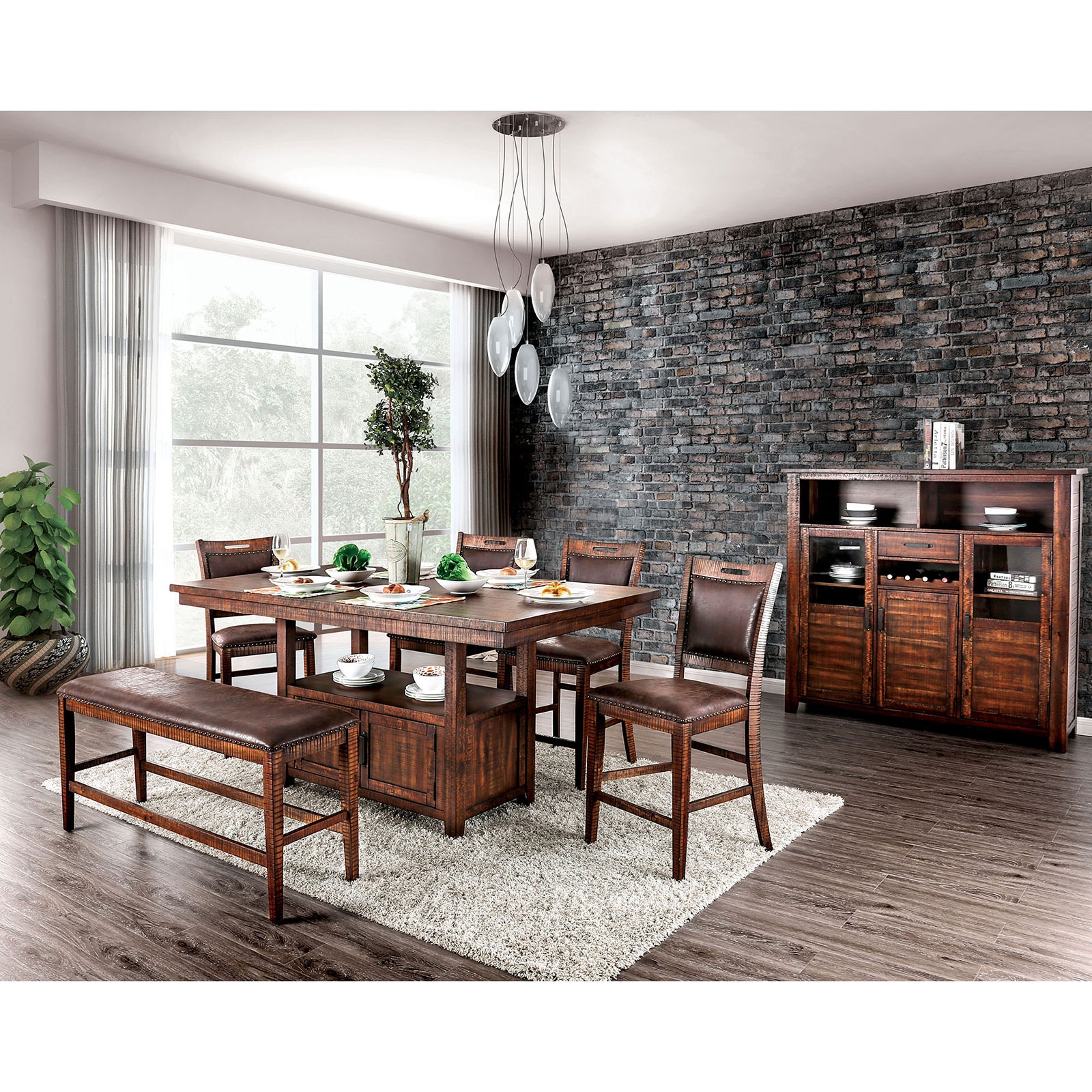Furniture of America Casual Dining Counter Height. Bench CM3061PBN
