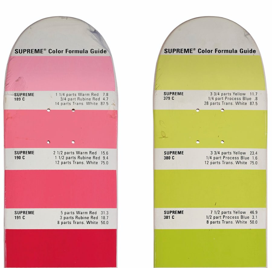 5 Ryan McGinness Pantone Supreme Skateboards Auctioned at Christie's