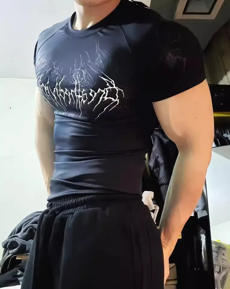 Breathedivinity Compression Shirt Short Sleeve 2025 Tops Muscle
