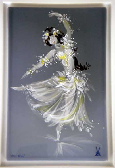 日曜日特価】マイセン 陶板画プラーク ダンサー 日曜日特価】マイセン