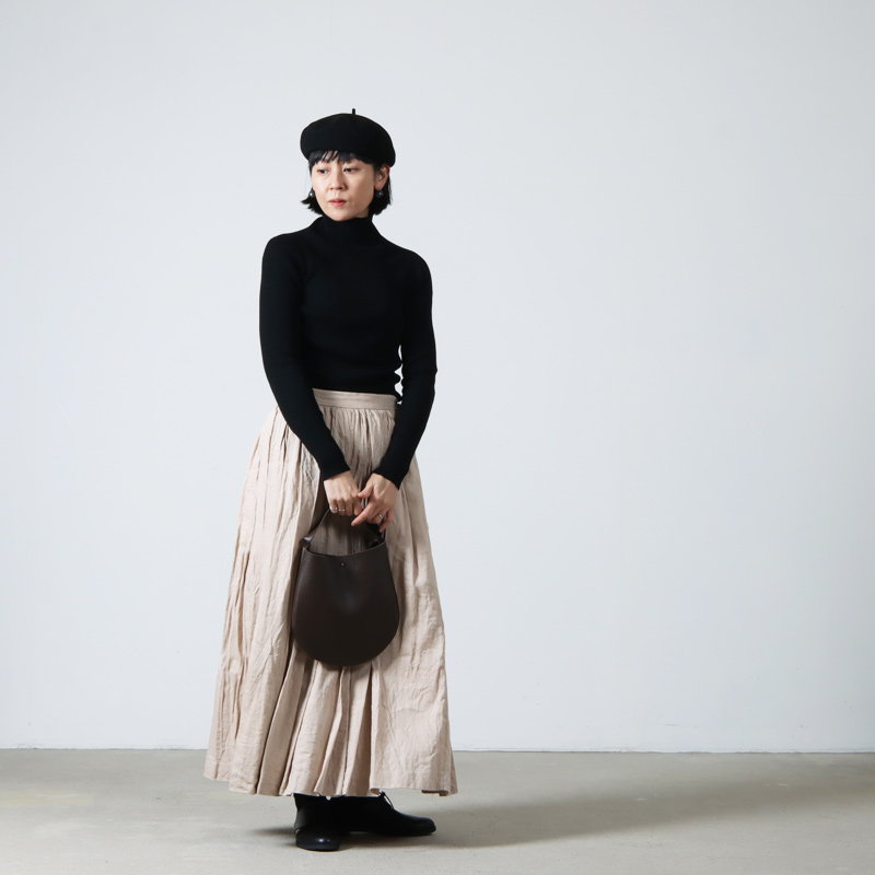 YAECA (ヤエカ) WRITE GATHER SKIRT COTTON LINEN / ギャザースカート