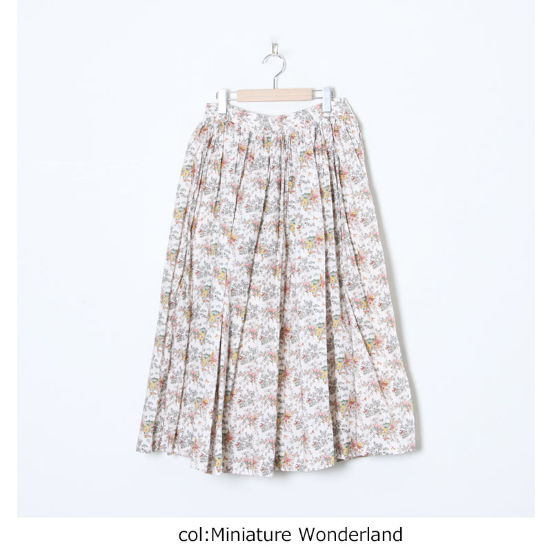 YAECA (ヤエカ) CANVAS DESIGN PAINTS GATHER SKIRT LIBERTY