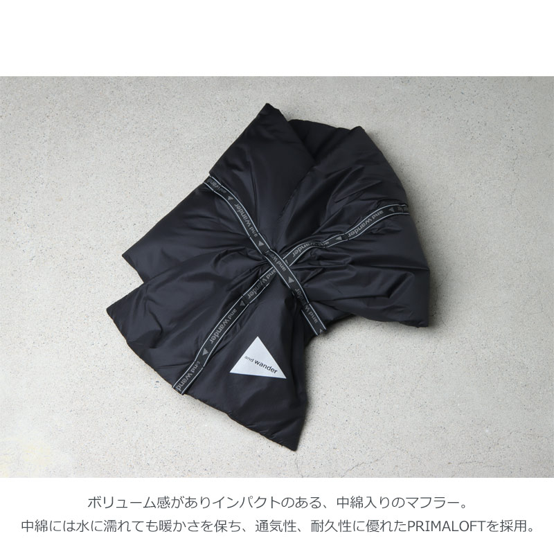 and wander (アンドワンダー) PRIMALOFT rip muffler / プリマロフト