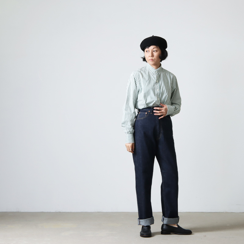 ANATOMICA (アナトミカ) BAND COLLAR SHIRTS CANDY STRIPE size:XS