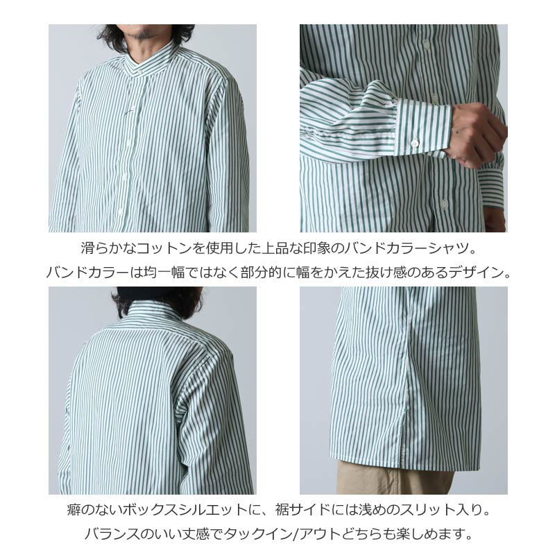 ANATOMICA (アナトミカ) BAND COLLAR SHIRTS CANDY STRIPE / バンド