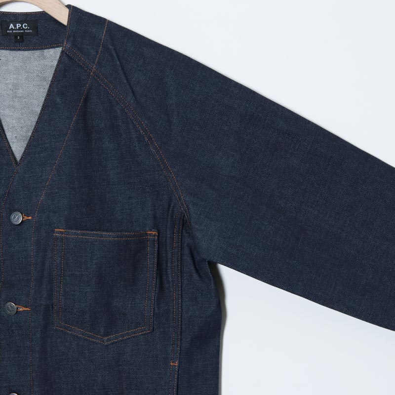A.P.C. (アーペーセー) VESTE JEAN ENGINEER / ノーカラーデニムジャケット