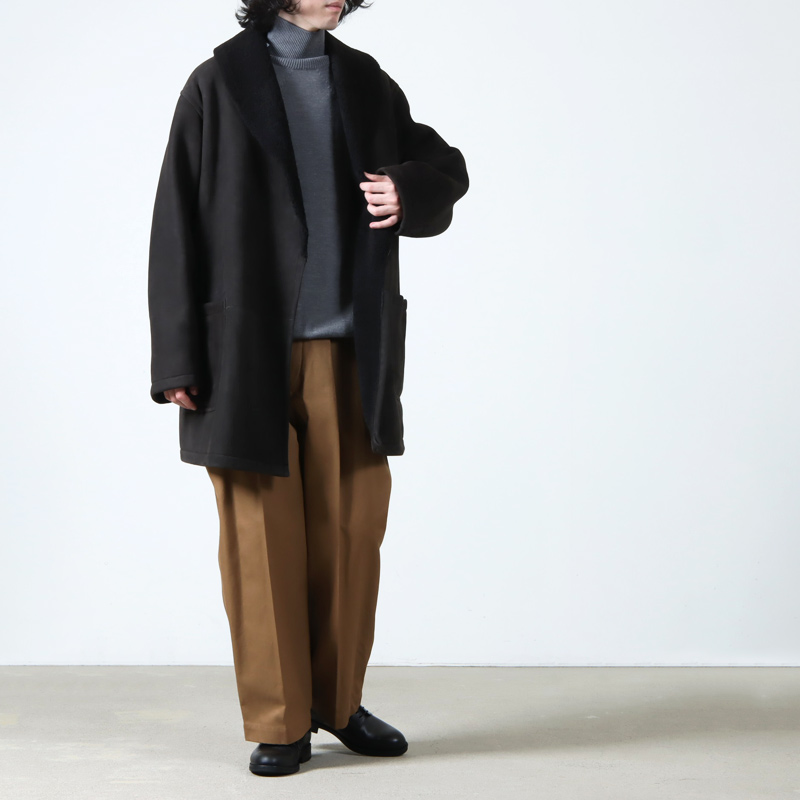 COMOLI (コモリ) シープスキン ショールカラーコート