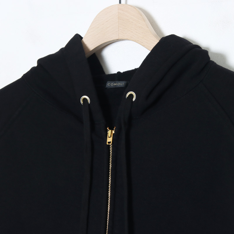 COMOLI (コモリ) コットン裏毛 ジップパーカ