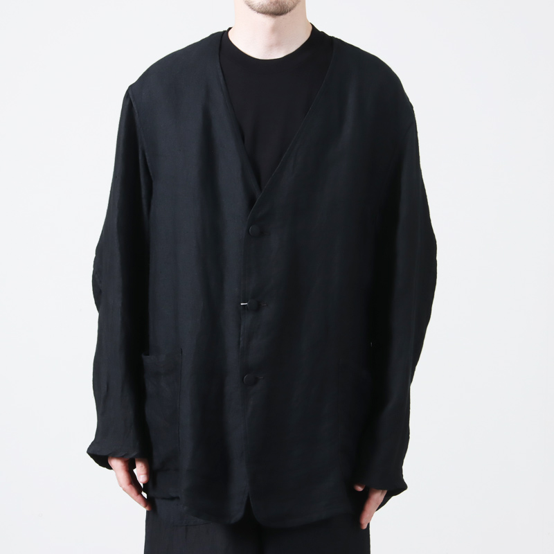 COMOLI (コモリ) リネンサテン ノーカラージャケット