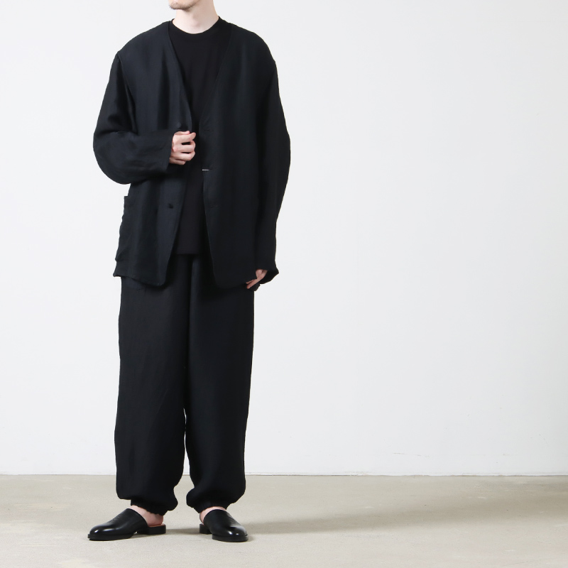 COMOLI (コモリ) リネンサテン ノーカラージャケット