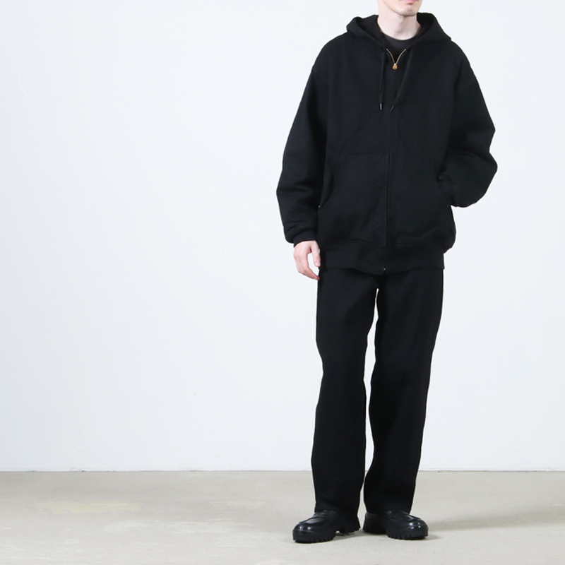 COMOLI (コモリ) ブラックデニム ジップパーカ