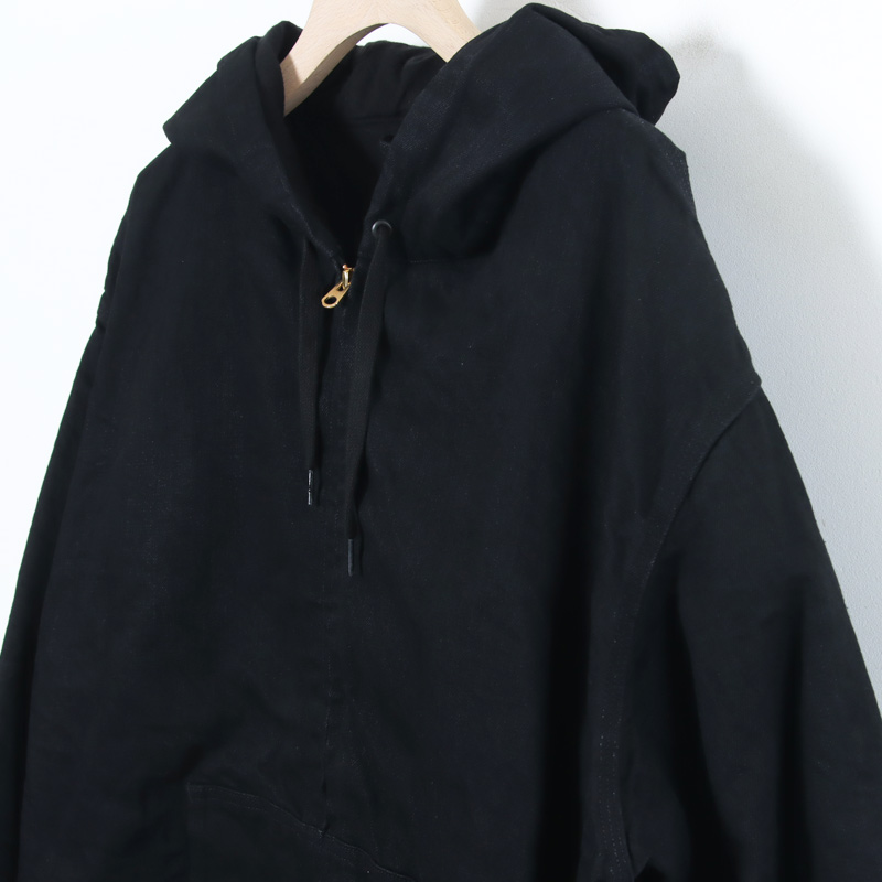 COMOLI (コモリ) ブラックデニム ジップパーカ