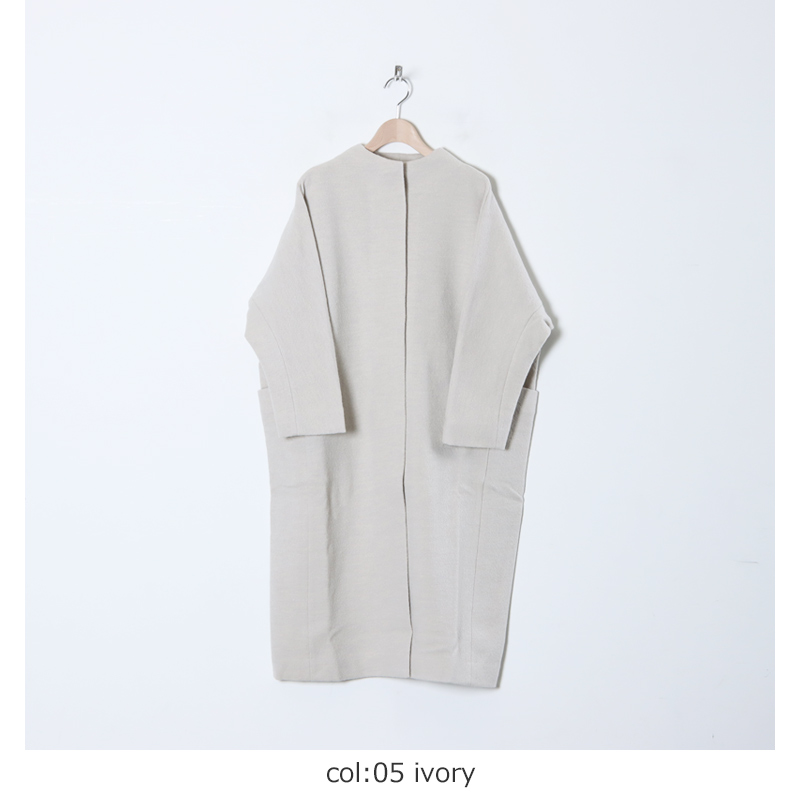 evameva (エヴァムエヴァ) press wool long coat / プレスウールロング