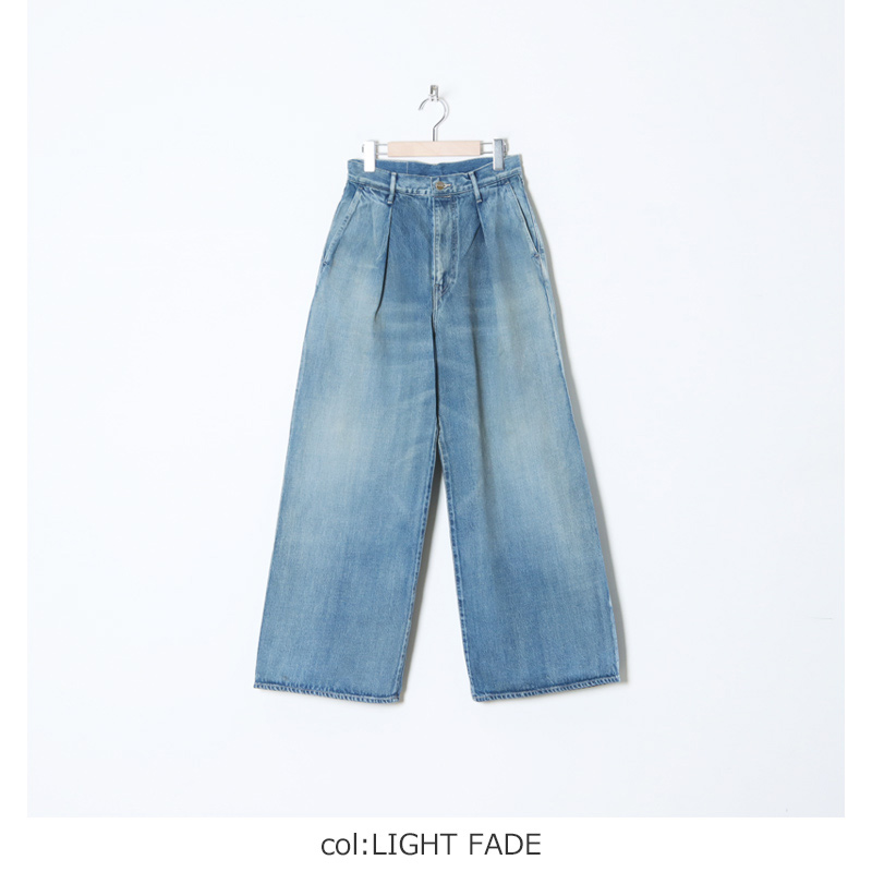 Graphpaper (グラフペーパー) Selvage Denim Two Tuck Wide Pants