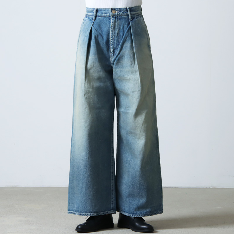 Graphpaper (グラフペーパー) Selvage Denim Two Tuck Wide Pants