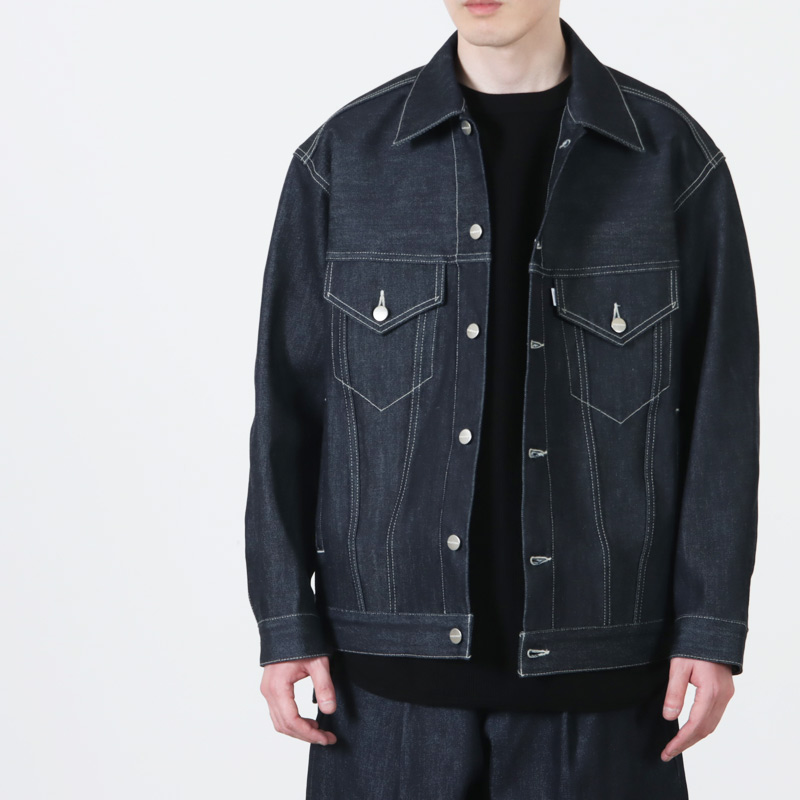 Graphpaper (グラフペーパー) Selvage Denim Trucker Jacket ‐ INDIGO