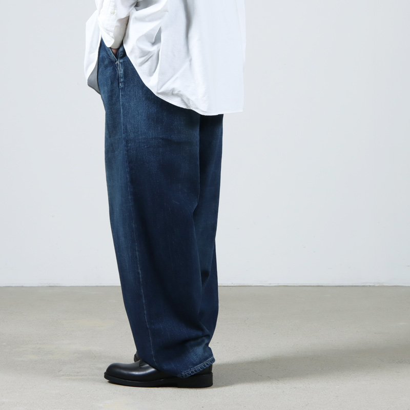 Graphpaper (グラフペーパー) Selvage Denim Two Tuck Pants DARK FADE