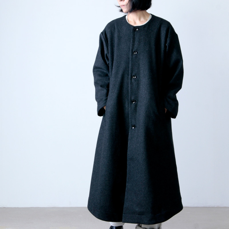 have a good day (ハブアグッドデイ) Wool no collar coat / ウール