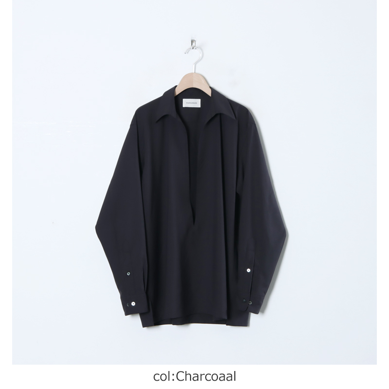 MARKAWARE (マーカウェア) ORGANIC WOOL 2/80 TROPICAL VAREUSE SHIRT